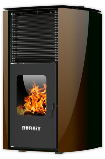 ПЕЛЕТНА КАМИНА С ВОДНА РИЗА - BURNIT ADVANT V2 18 kW - ИЗГЛЕД ОТПРЕД